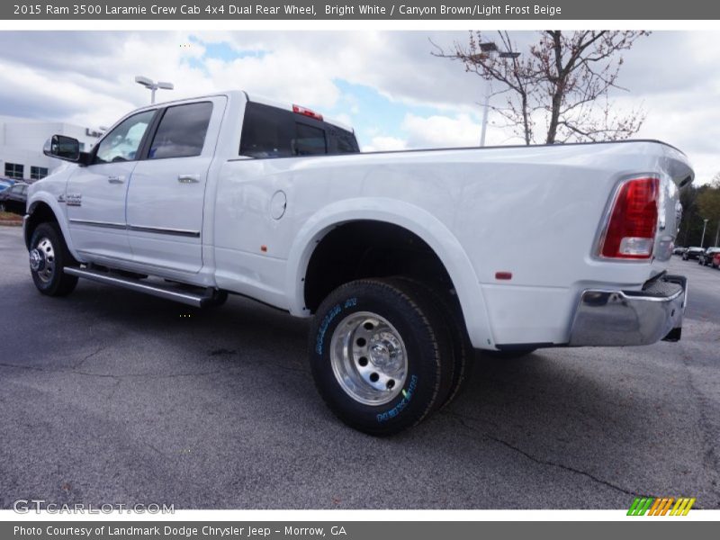 Bright White / Canyon Brown/Light Frost Beige 2015 Ram 3500 Laramie Crew Cab 4x4 Dual Rear Wheel