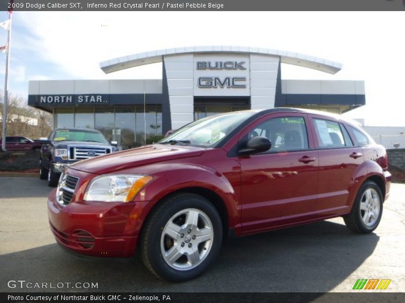 Inferno Red Crystal Pearl / Pastel Pebble Beige 2009 Dodge Caliber SXT