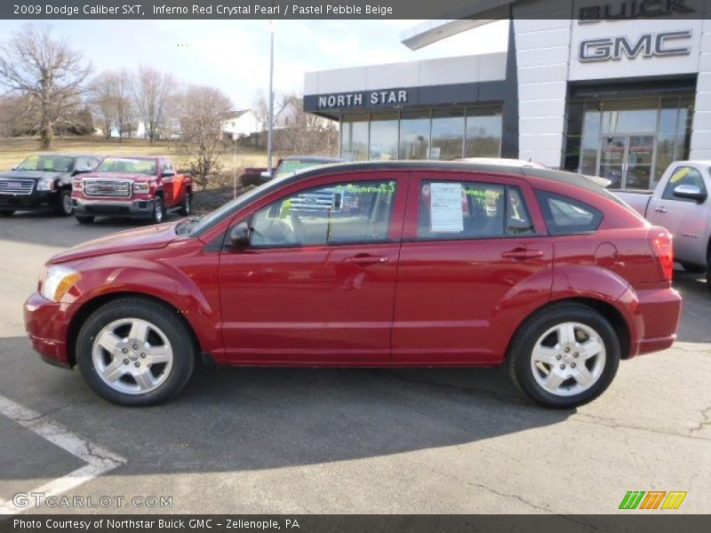 Inferno Red Crystal Pearl / Pastel Pebble Beige 2009 Dodge Caliber SXT