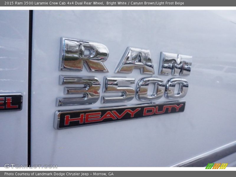 Bright White / Canyon Brown/Light Frost Beige 2015 Ram 3500 Laramie Crew Cab 4x4 Dual Rear Wheel