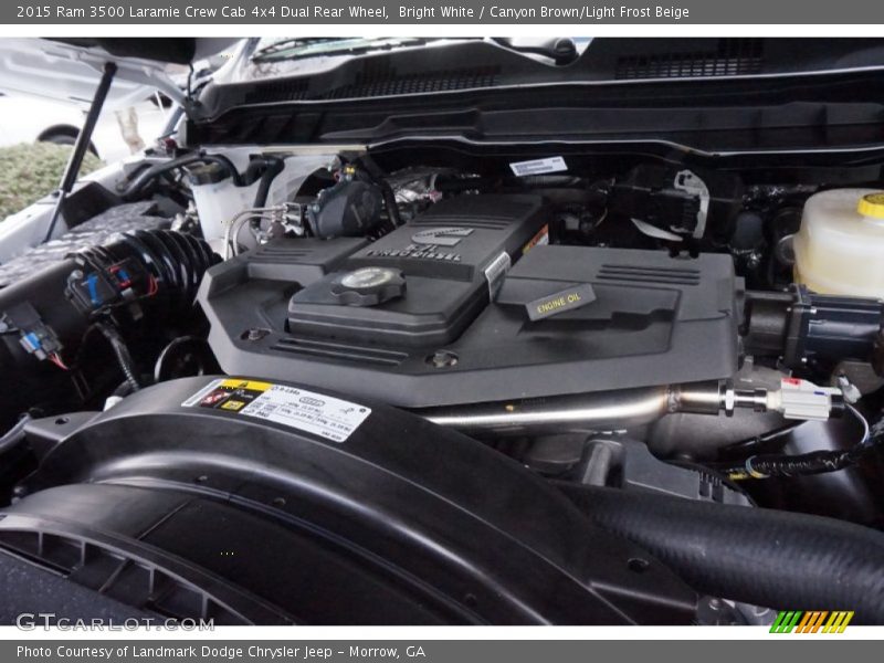 Bright White / Canyon Brown/Light Frost Beige 2015 Ram 3500 Laramie Crew Cab 4x4 Dual Rear Wheel
