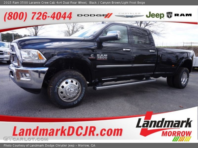 Black / Canyon Brown/Light Frost Beige 2015 Ram 3500 Laramie Crew Cab 4x4 Dual Rear Wheel