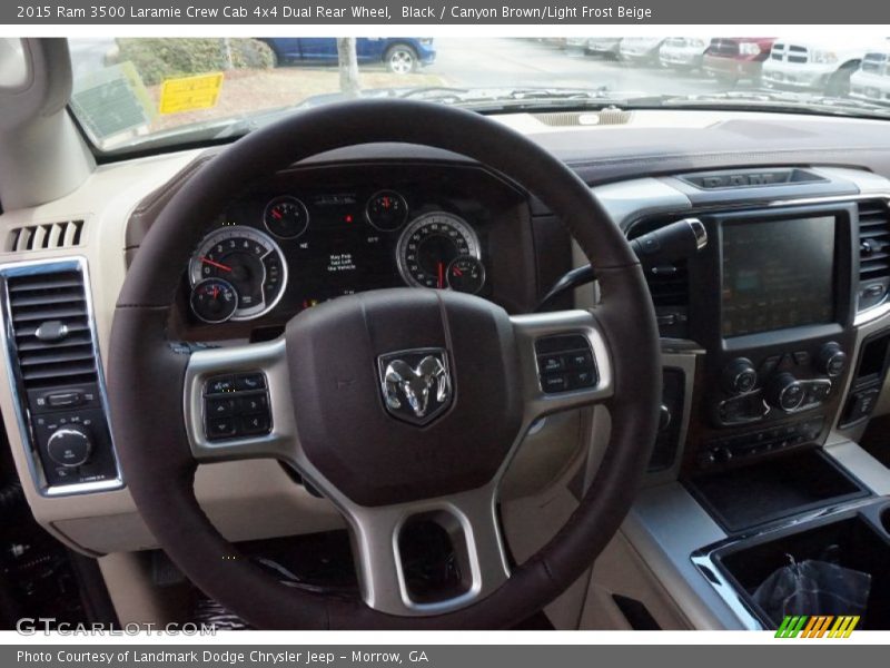 Black / Canyon Brown/Light Frost Beige 2015 Ram 3500 Laramie Crew Cab 4x4 Dual Rear Wheel