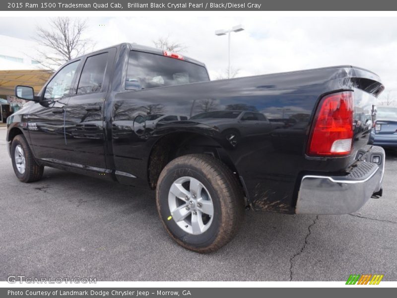 Brilliant Black Crystal Pearl / Black/Diesel Gray 2015 Ram 1500 Tradesman Quad Cab