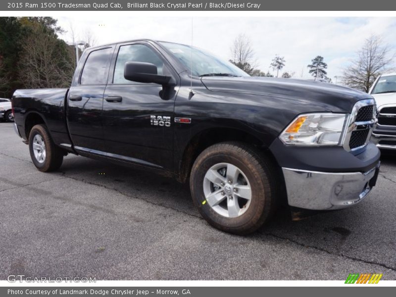 Brilliant Black Crystal Pearl / Black/Diesel Gray 2015 Ram 1500 Tradesman Quad Cab