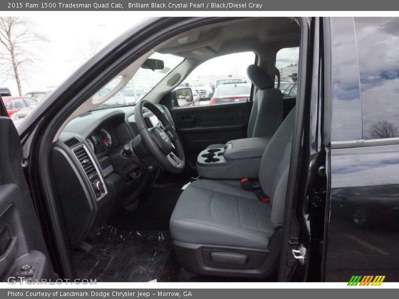Brilliant Black Crystal Pearl / Black/Diesel Gray 2015 Ram 1500 Tradesman Quad Cab