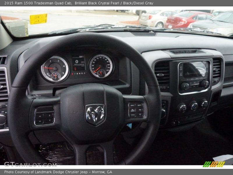 Brilliant Black Crystal Pearl / Black/Diesel Gray 2015 Ram 1500 Tradesman Quad Cab