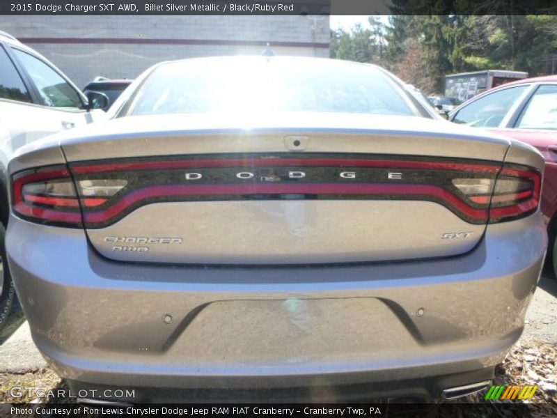 Billet Silver Metallic / Black/Ruby Red 2015 Dodge Charger SXT AWD