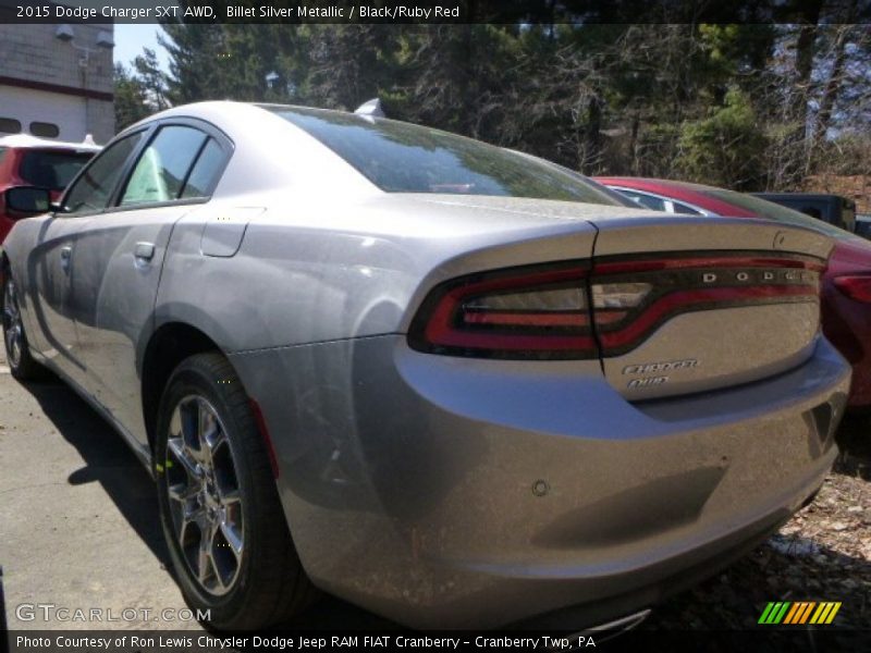 Billet Silver Metallic / Black/Ruby Red 2015 Dodge Charger SXT AWD
