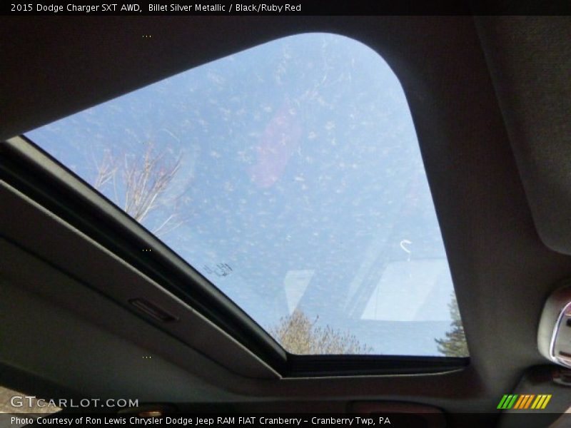 Billet Silver Metallic / Black/Ruby Red 2015 Dodge Charger SXT AWD