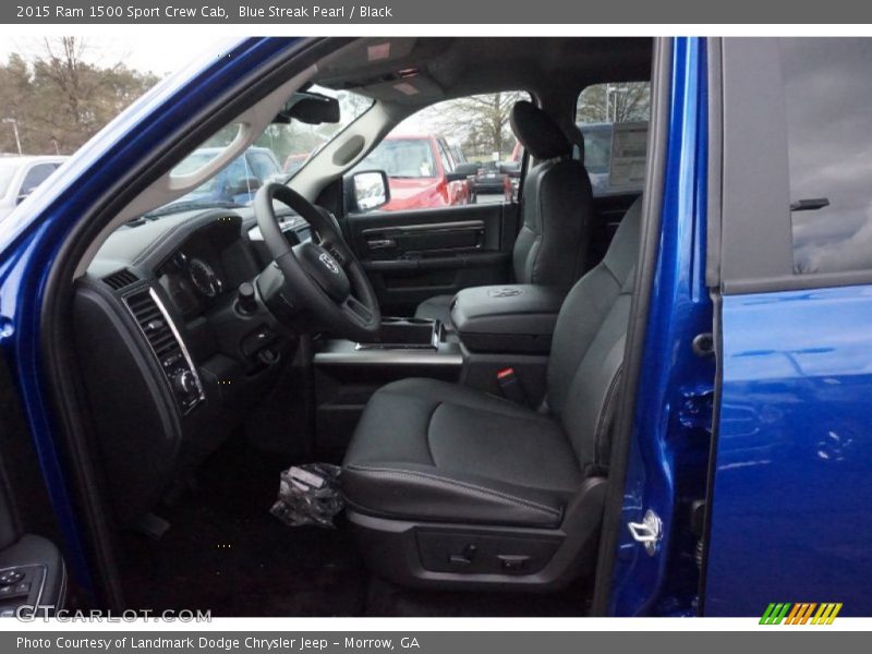 Blue Streak Pearl / Black 2015 Ram 1500 Sport Crew Cab
