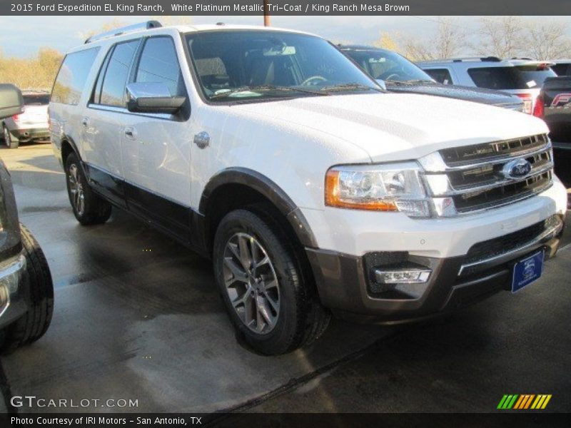 White Platinum Metallic Tri-Coat / King Ranch Mesa Brown 2015 Ford Expedition EL King Ranch