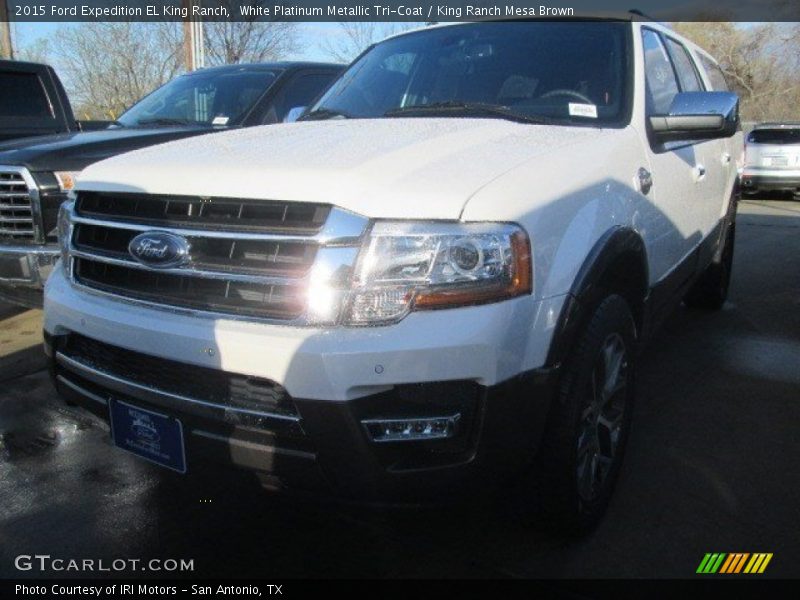 White Platinum Metallic Tri-Coat / King Ranch Mesa Brown 2015 Ford Expedition EL King Ranch