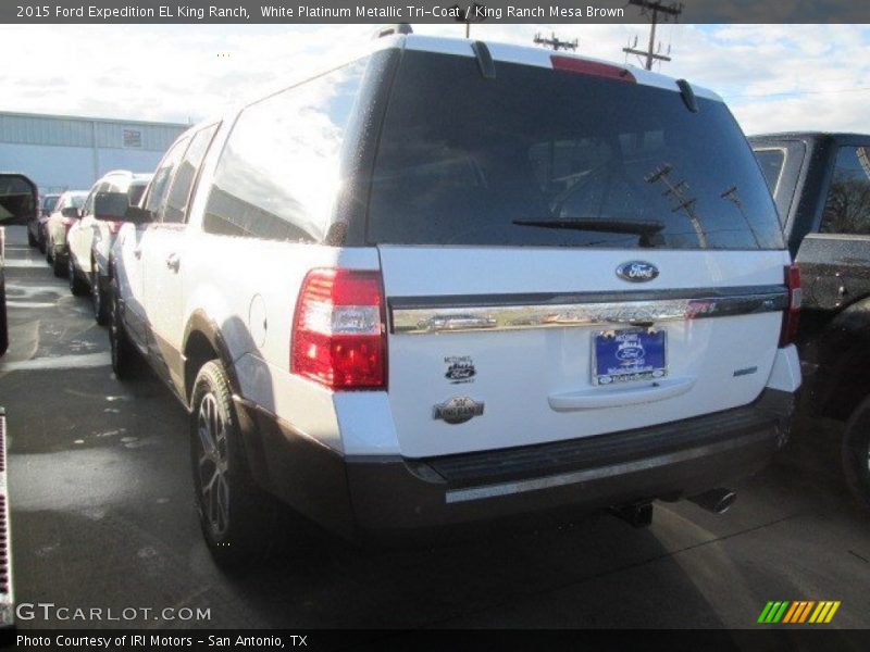 White Platinum Metallic Tri-Coat / King Ranch Mesa Brown 2015 Ford Expedition EL King Ranch