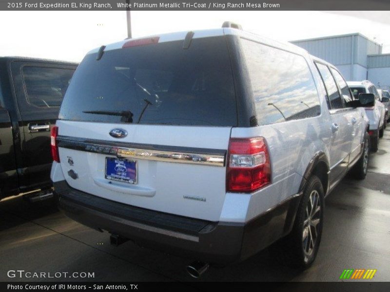 White Platinum Metallic Tri-Coat / King Ranch Mesa Brown 2015 Ford Expedition EL King Ranch