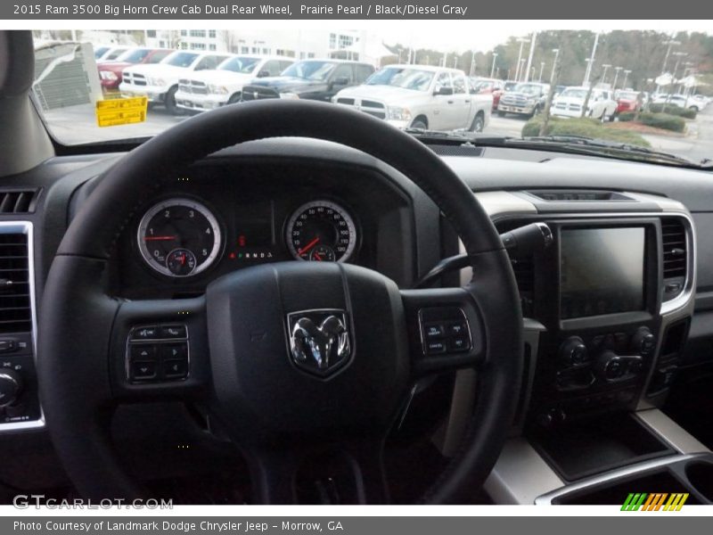 Prairie Pearl / Black/Diesel Gray 2015 Ram 3500 Big Horn Crew Cab Dual Rear Wheel