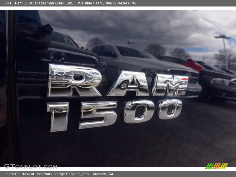 True Blue Pearl / Black/Diesel Gray 2015 Ram 1500 Tradesman Quad Cab