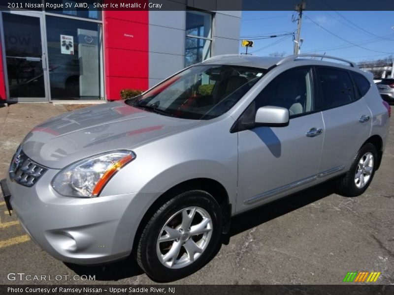 Silver Ice Metallic / Gray 2011 Nissan Rogue SV AWD