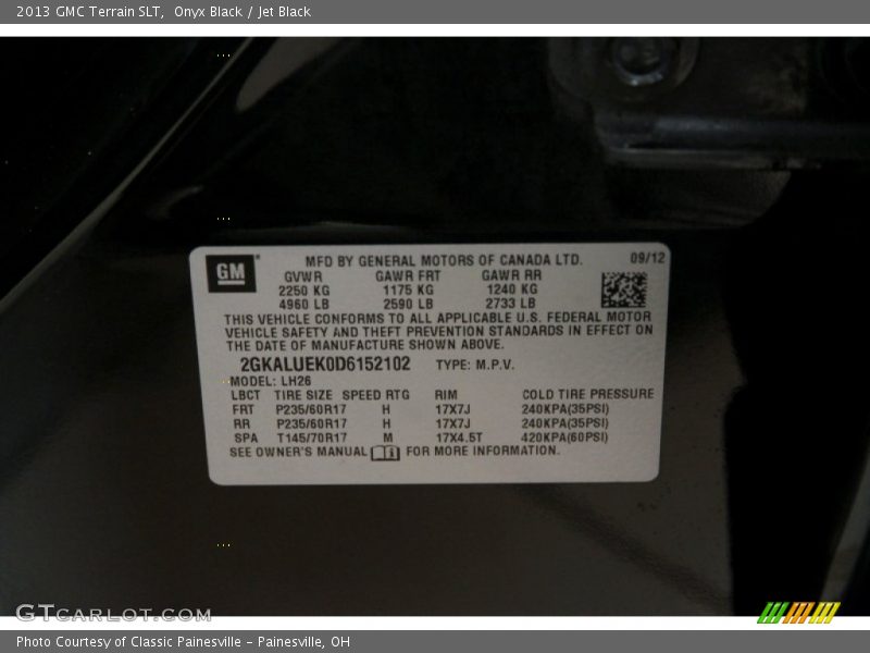 Onyx Black / Jet Black 2013 GMC Terrain SLT