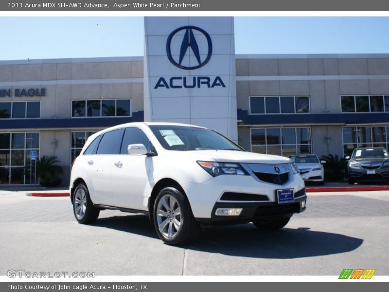 Aspen White Pearl / Parchment 2013 Acura MDX SH-AWD Advance