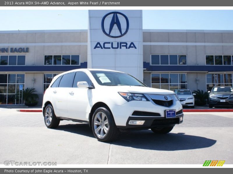 Aspen White Pearl / Parchment 2013 Acura MDX SH-AWD Advance