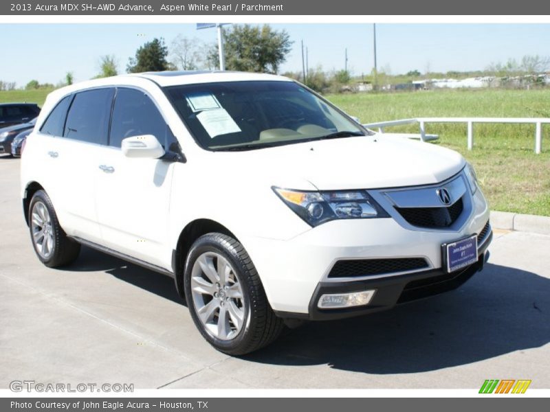 Aspen White Pearl / Parchment 2013 Acura MDX SH-AWD Advance