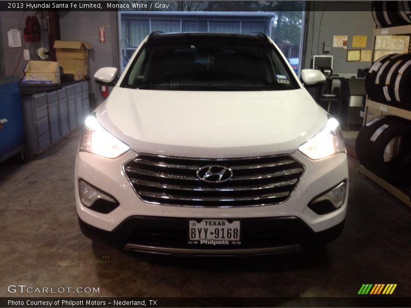 Monaco White / Gray 2013 Hyundai Santa Fe Limited