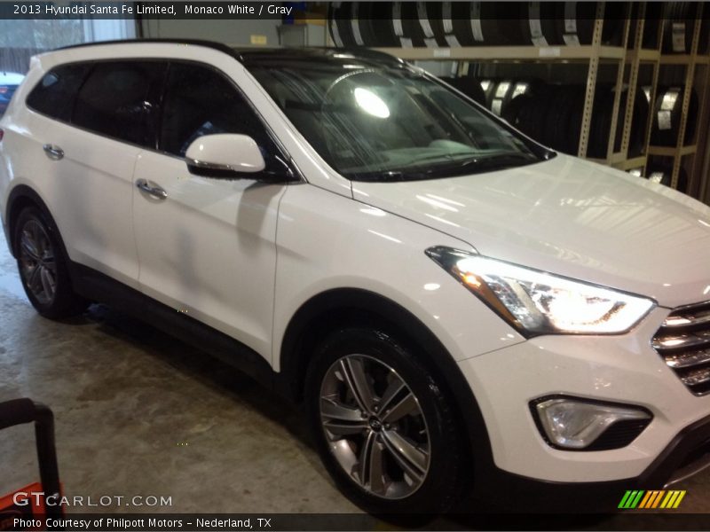 Monaco White / Gray 2013 Hyundai Santa Fe Limited