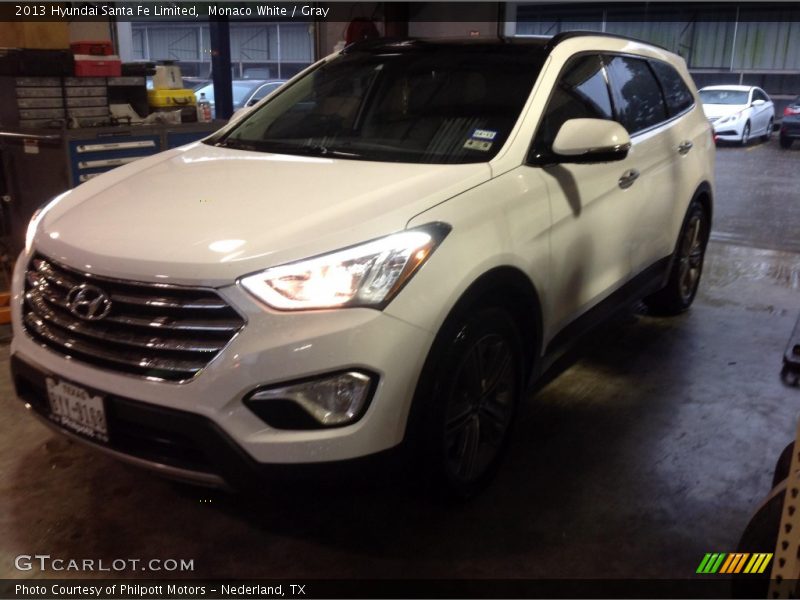 Monaco White / Gray 2013 Hyundai Santa Fe Limited