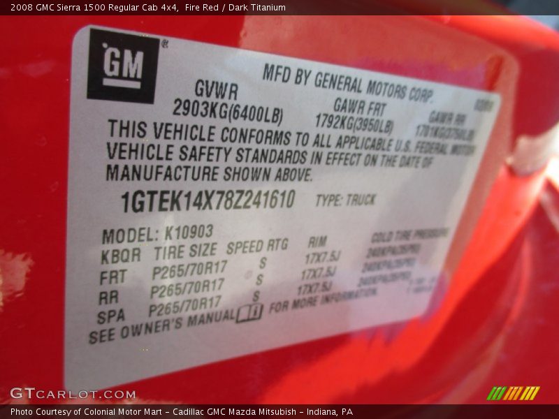 Fire Red / Dark Titanium 2008 GMC Sierra 1500 Regular Cab 4x4