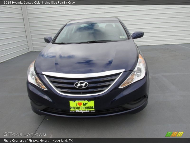Indigo Blue Pearl / Gray 2014 Hyundai Sonata GLS