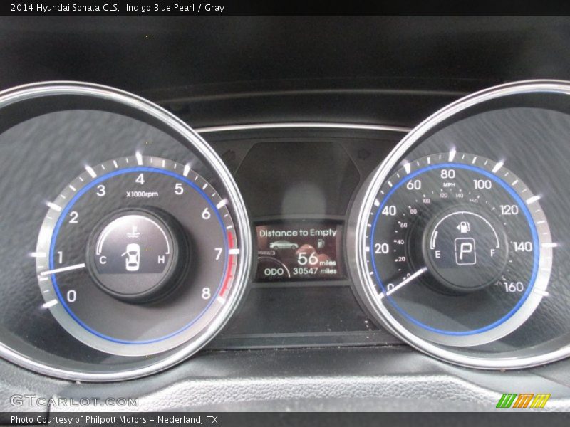 Indigo Blue Pearl / Gray 2014 Hyundai Sonata GLS
