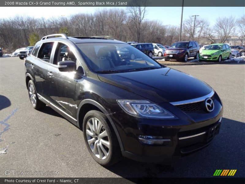 Sparkling Black Mica / Sand 2008 Mazda CX-9 Grand Touring AWD