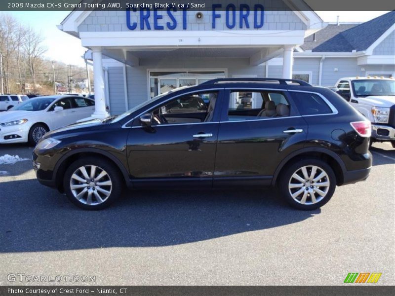 Sparkling Black Mica / Sand 2008 Mazda CX-9 Grand Touring AWD