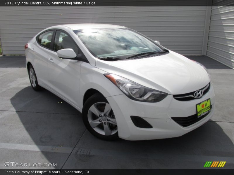 Shimmering White / Beige 2013 Hyundai Elantra GLS