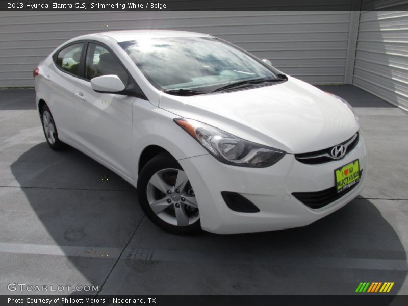 Shimmering White / Beige 2013 Hyundai Elantra GLS