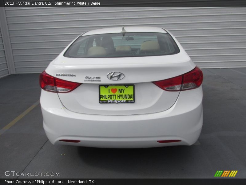 Shimmering White / Beige 2013 Hyundai Elantra GLS