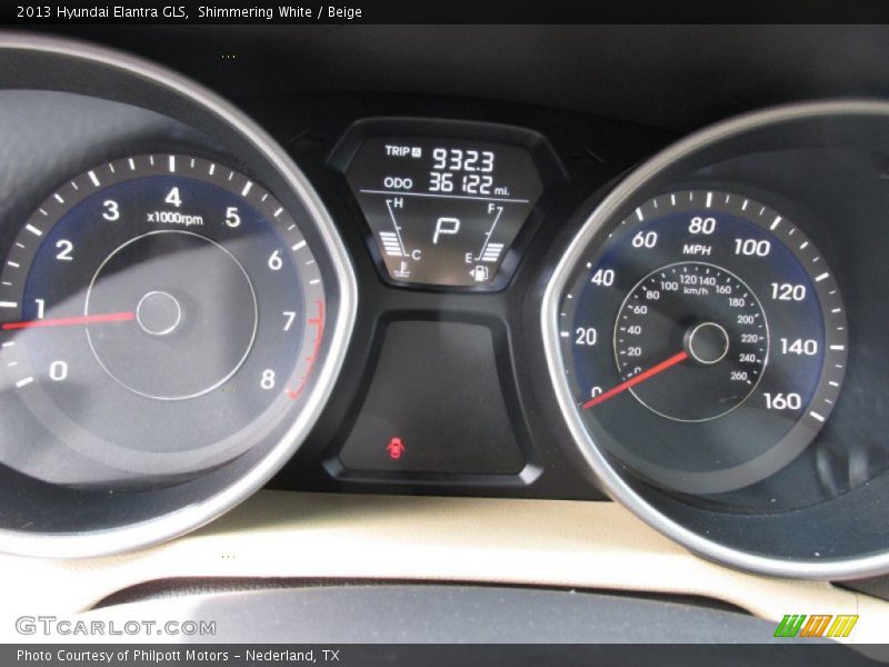 Shimmering White / Beige 2013 Hyundai Elantra GLS