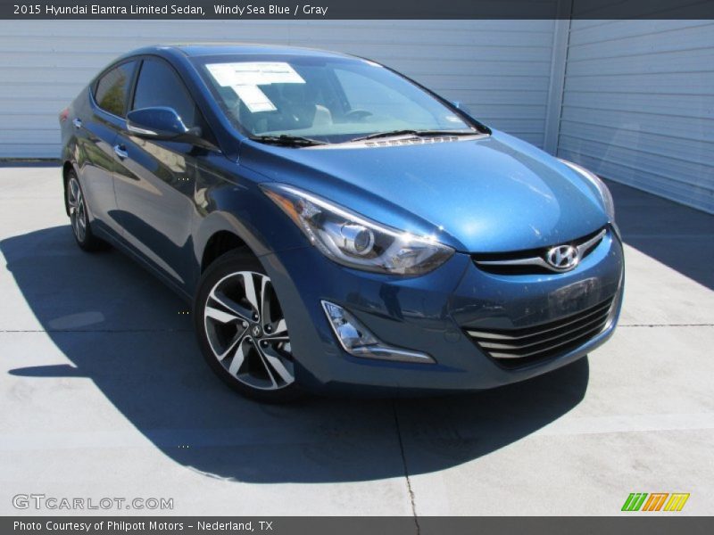 Windy Sea Blue / Gray 2015 Hyundai Elantra Limited Sedan