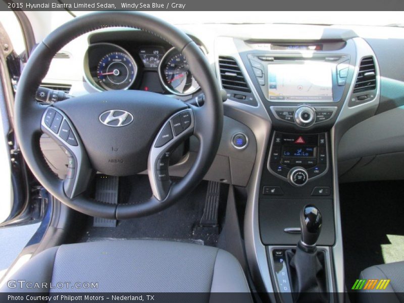 Windy Sea Blue / Gray 2015 Hyundai Elantra Limited Sedan