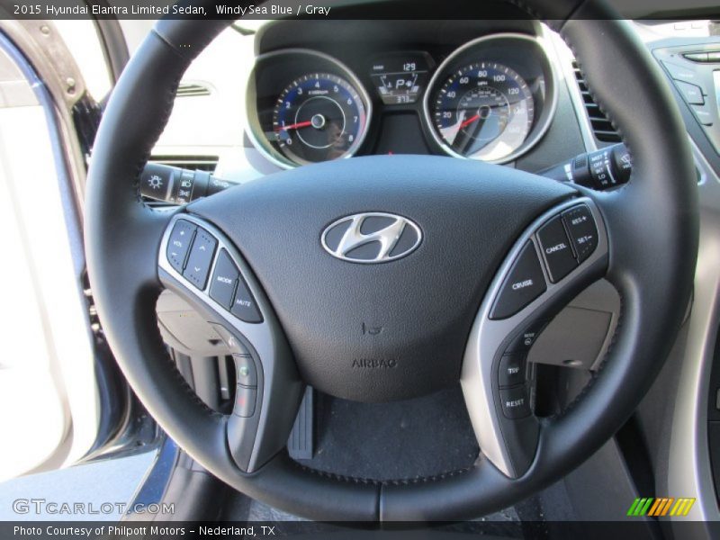 Windy Sea Blue / Gray 2015 Hyundai Elantra Limited Sedan