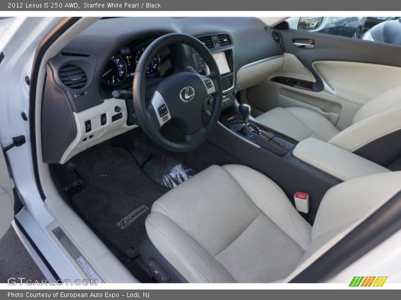 Starfire White Pearl / Black 2012 Lexus IS 250 AWD