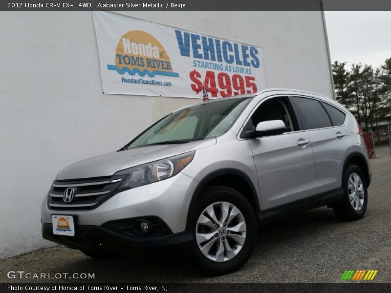 Alabaster Silver Metallic / Beige 2012 Honda CR-V EX-L 4WD