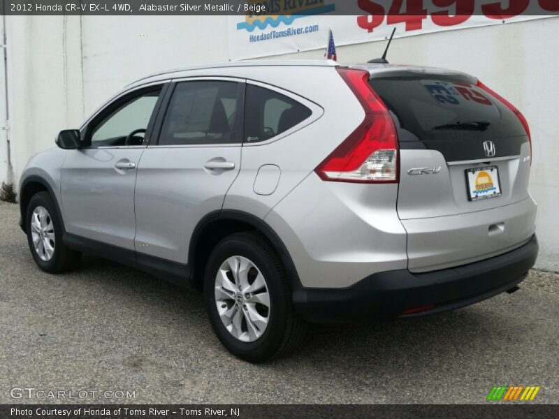 Alabaster Silver Metallic / Beige 2012 Honda CR-V EX-L 4WD