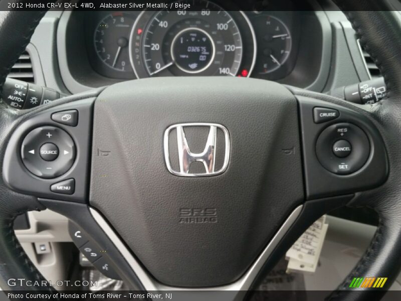 Alabaster Silver Metallic / Beige 2012 Honda CR-V EX-L 4WD