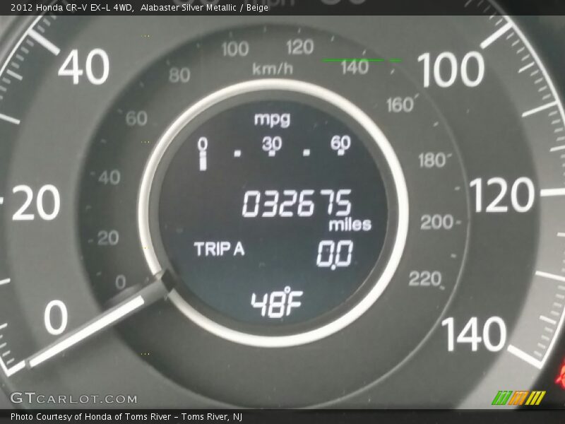 Alabaster Silver Metallic / Beige 2012 Honda CR-V EX-L 4WD