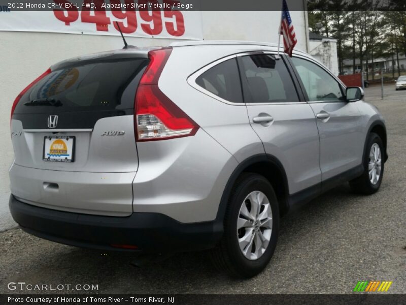 Alabaster Silver Metallic / Beige 2012 Honda CR-V EX-L 4WD