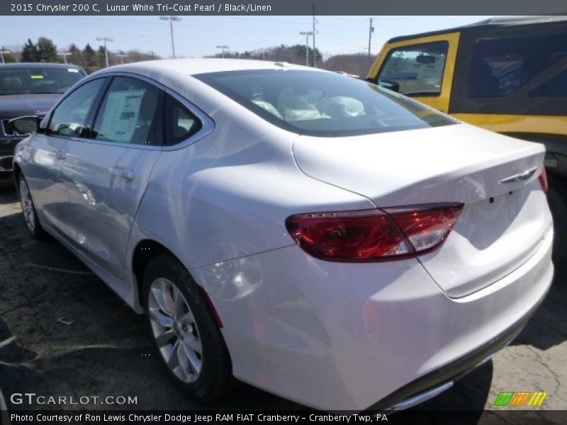 Lunar White Tri-Coat Pearl / Black/Linen 2015 Chrysler 200 C