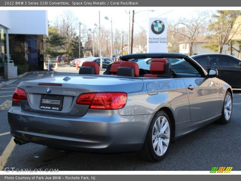 Space Grey Metallic / Coral Red/Black 2012 BMW 3 Series 328i Convertible