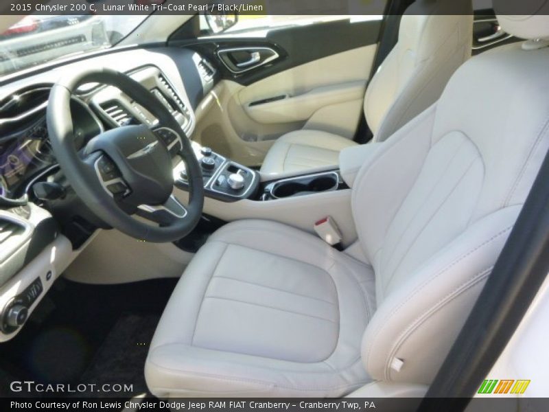 Lunar White Tri-Coat Pearl / Black/Linen 2015 Chrysler 200 C